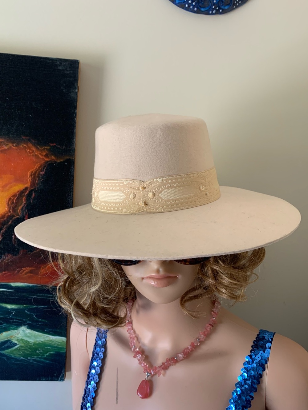 Lack of Color Crème Sierra Wide Brimmed Wool Hat 57(M)